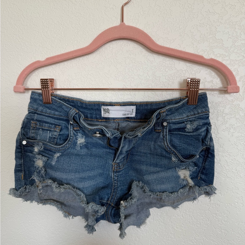 RSQ Frayed Hem Blue Jean Shorts